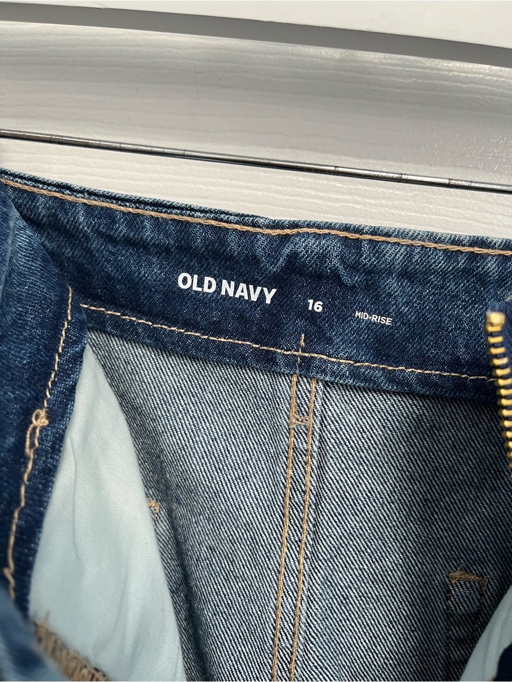 Jean Denim Maxi Skirt Old Navy Mid-Rise Med Wash 16 Front Zip NEW Front Slit - Picture 13 of 15